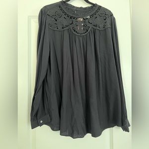 NWT Loft cutout lace yoke blouse. Size 18.